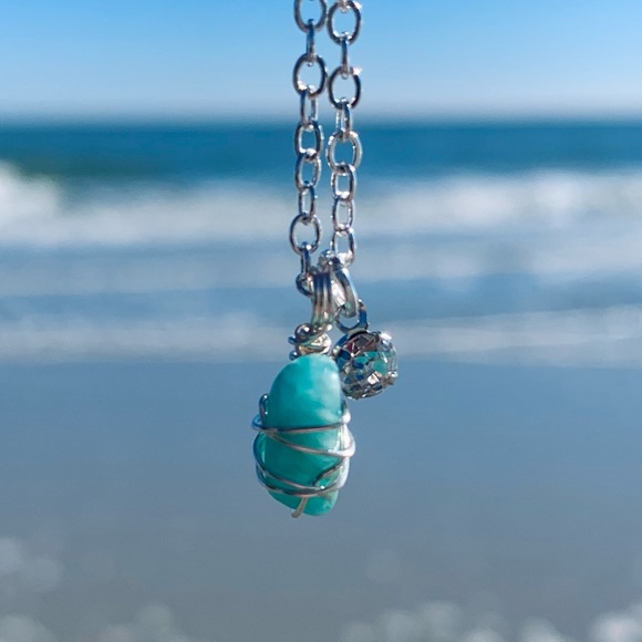 Amazonite Rhinestone Crystal Necklace - Picture 5 of 6